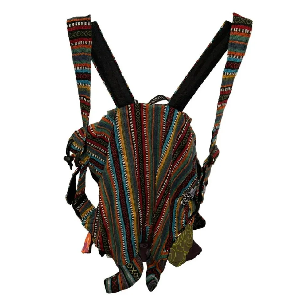 African Patchwork OWL cotton back pack TRAVEL